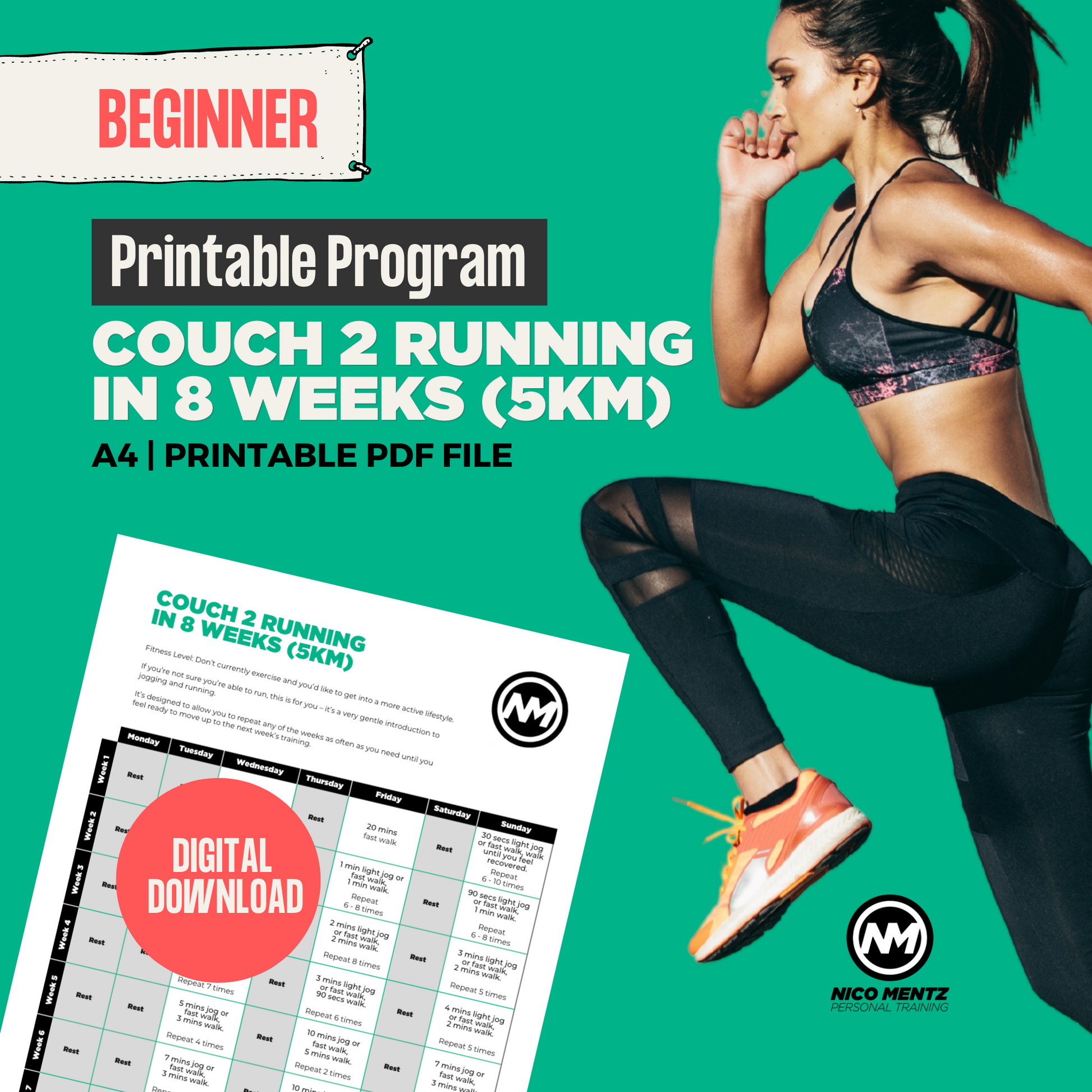 Printable Health & Fitness Planner & Tracker Sheets (Digital